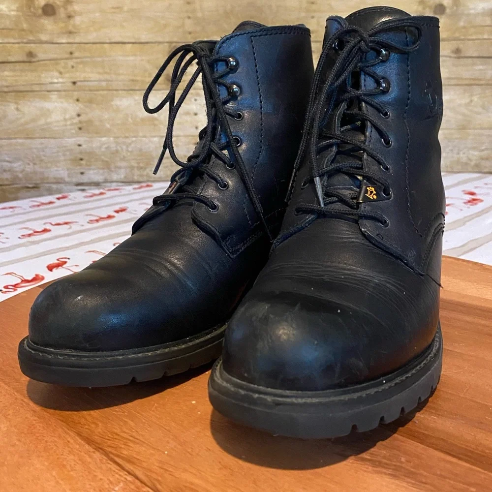 Havanah Joe Black Leather Men's Boots